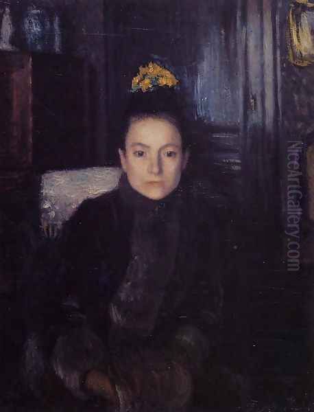 Woman in Street Clothes Oil Painting by Georges Lemmen