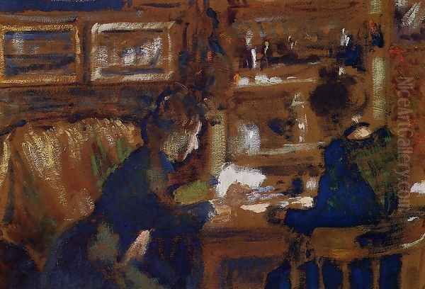 Two Women in an Interior Oil Painting by Georges Lemmen