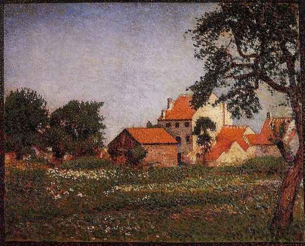 Houses at La Hulpe Oil Painting by Georges Lemmen