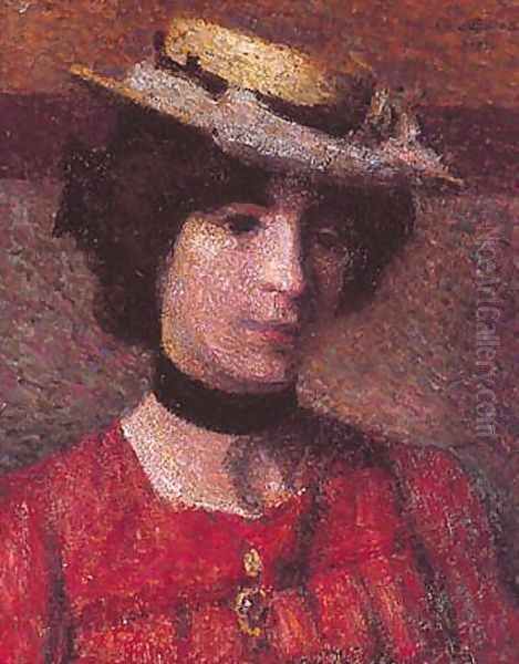 Woman with a Hat Oil Painting by Georges Lemmen