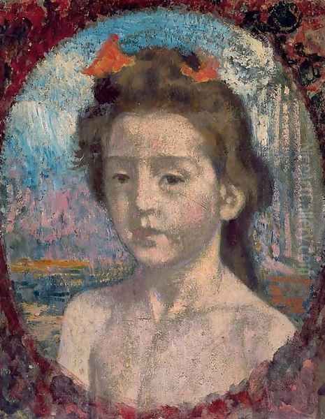 Portrait de jeune fille Oil Painting by Georges Lemmen