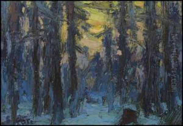 Winter Forest Oil Painting by Marc-Aurele Foy De Suzor-Cote