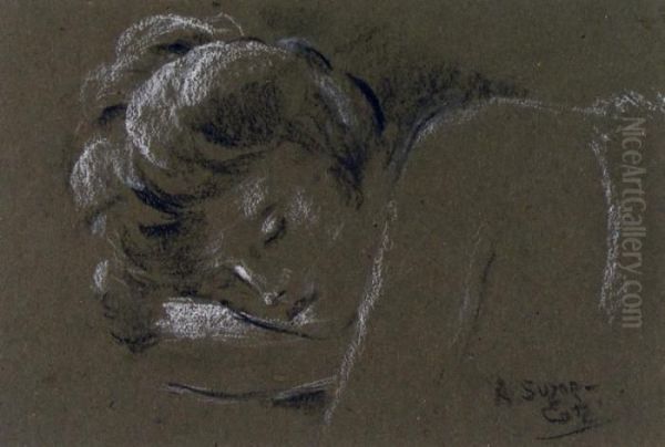 Sleeping Girl Oil Painting by Marc-Aurele Foy De Suzor-Cote