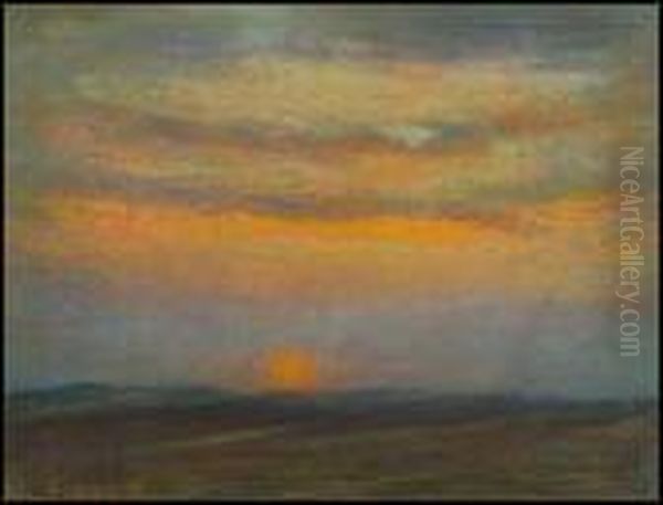 Sunset Oil Painting by Marc-Aurele Foy De Suzor-Cote