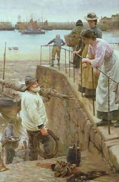 Between the Tides Oil Painting by Walter Langley