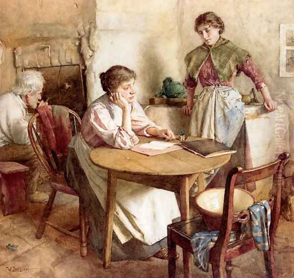 Thoughts Far Away Oil Painting by Walter Langley