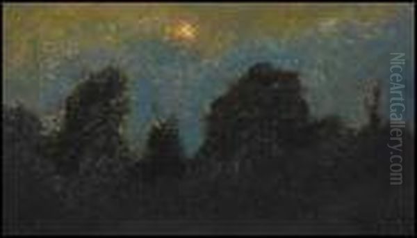 Moonrise - Arthabasca Oil Painting by Marc-Aurele Foy De Suzor-Cote