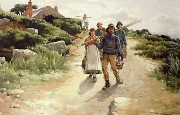 Lamorna Cove Cornwall Oil Painting by Walter Langley