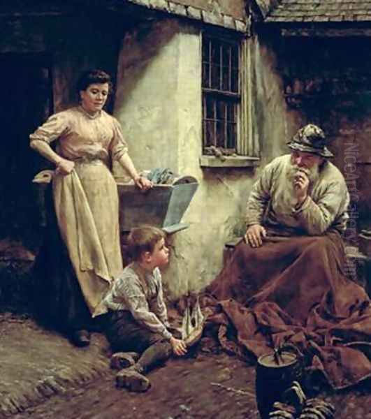 A Chip off the Old Block Oil Painting by Walter Langley