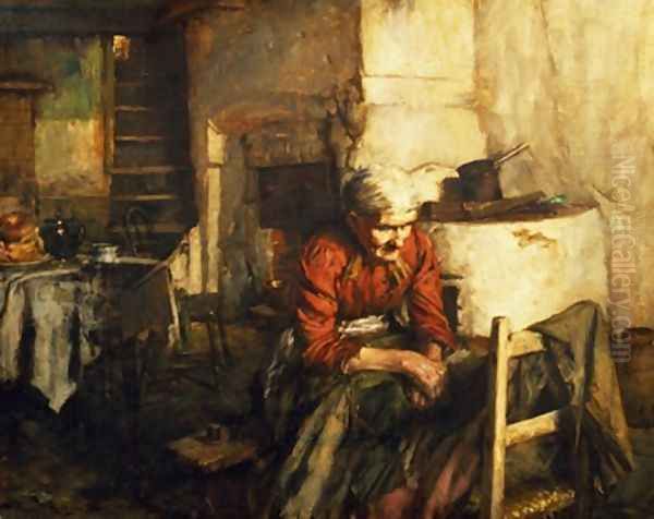 Mending Clothes Oil Painting by Walter Langley