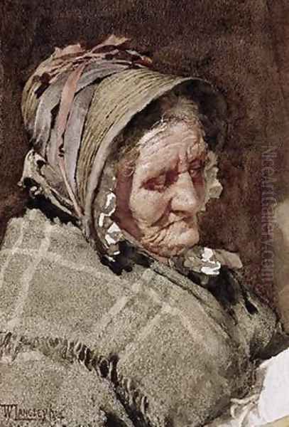 A Newlyn Fish Wife Oil Painting by Walter Langley