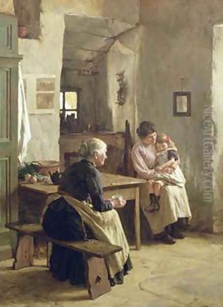 Mother Love Oil Painting by Walter Langley