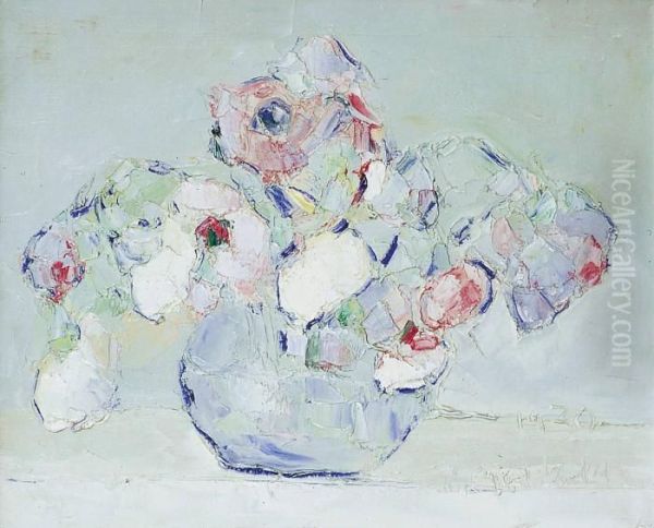 Vase De Fleurs Oil Painting by Vladimir De Terlikowski