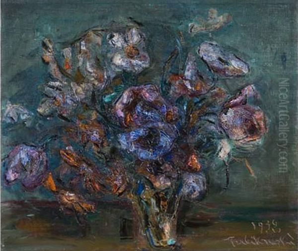 Nature Morte Au Vase De Fleurs Oil Painting by Vladimir De Terlikowski