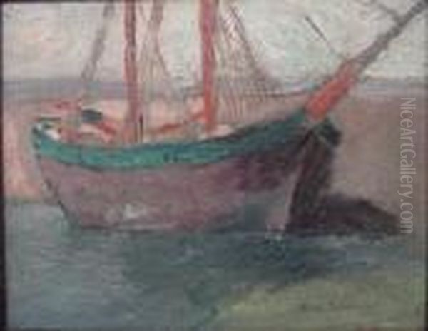 Bateau De Peche Oil Painting by Vladimir De Terlikowski