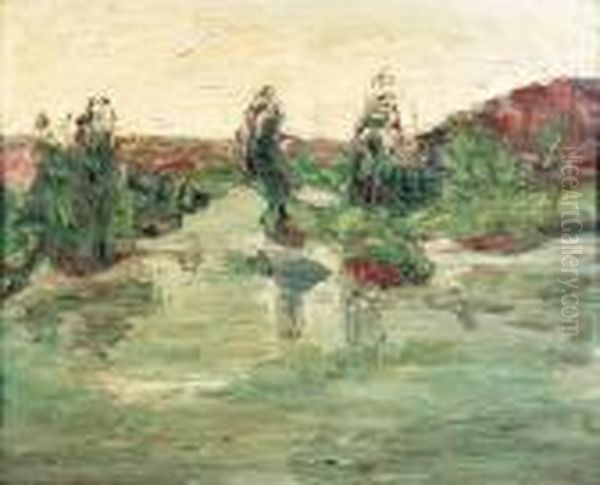 Effet Du Matin, Dordogne A Rocque Gageac. 1920. by Vladimir De Terlikowski