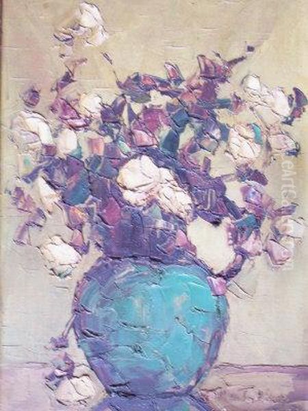 Floral Study Oil Painting by Vladimir De Terlikowski