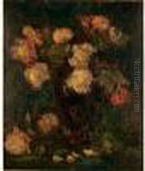 Fleurs Oil Painting by Vladimir De Terlikowski