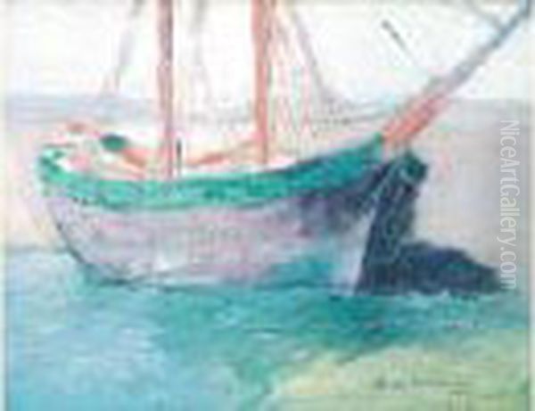 Bateau De Peche (1915) Oil Painting by Vladimir De Terlikowski