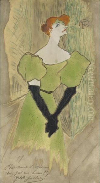 Yvette Guilbert Oil Painting by Henri De Toulouse-Lautrec