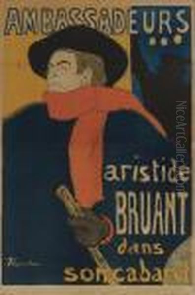 Ambassadeurs, Aristide Bruant Oil Painting by Henri De Toulouse-Lautrec