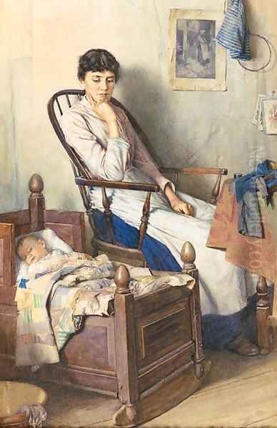 Motherhood Oil Painting by Walter Langley