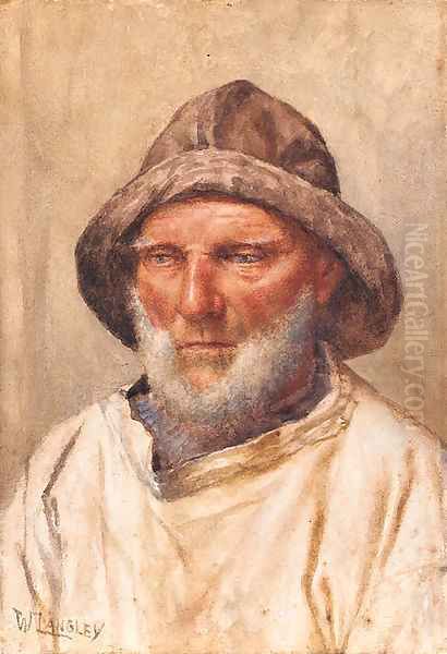 A Newlyn Fisherman Oil Painting by Walter Langley