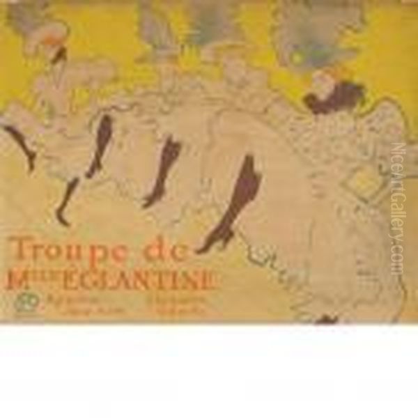 La Troupe De Mademoiselle Eglantine Oil Painting by Henri De Toulouse-Lautrec