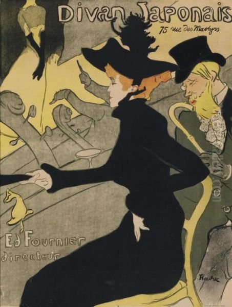 Divan Japonais Oil Painting by Henri De Toulouse-Lautrec