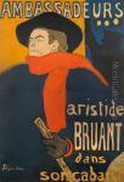 Ambassadeurs, Aristide Bruant Oil Painting by Henri De Toulouse-Lautrec