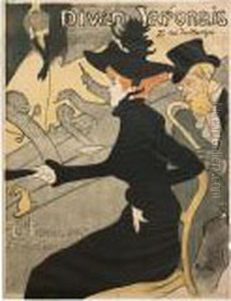 Divan Japonais Oil Painting by Henri De Toulouse-Lautrec