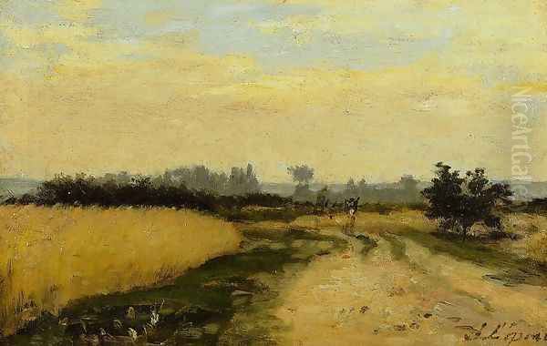 A Road in the Countryside Oil Painting by Stanislas Lepine