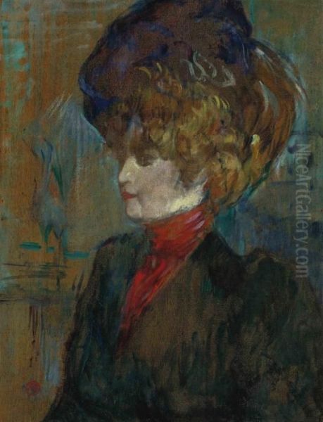 Tete De Lady Anglaise Oil Painting by Henri De Toulouse-Lautrec