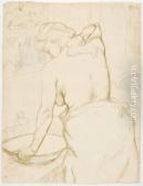 Femme Qui Selave - La Toilette Oil Painting by Henri De Toulouse-Lautrec