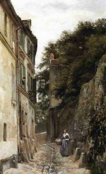 Montmartre, the Rue Saint-Vincent Oil Painting by Stanislas Lepine