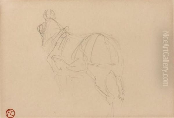 Cheval Au Verso Oil Painting by Henri De Toulouse-Lautrec