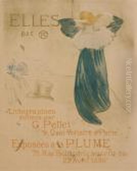 Poster For Elles Oil Painting by Henri De Toulouse-Lautrec