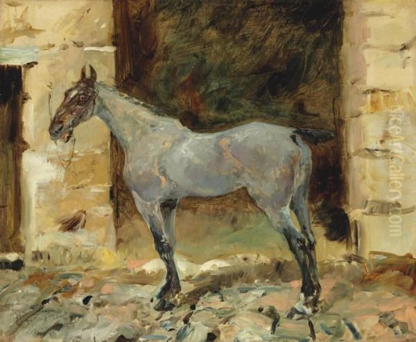 Cheval Attache Oil Painting by Henri De Toulouse-Lautrec