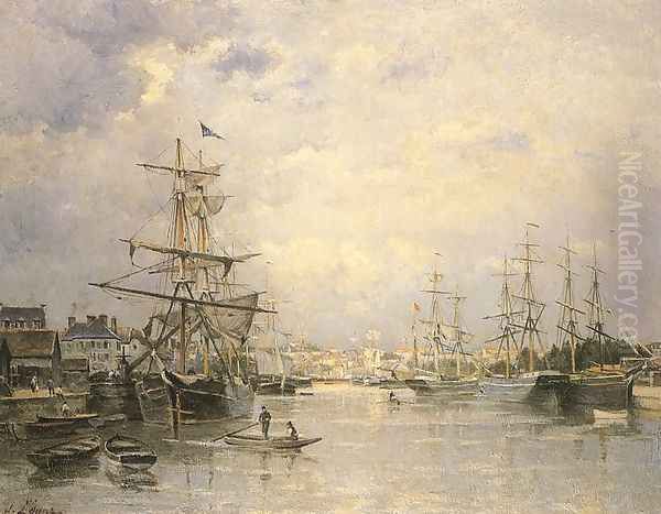 The Port of Caen 1859 Oil Painting by Stanislas Lepine