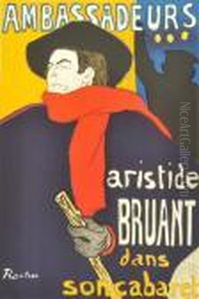 Ambassadeurs Aristide Bruant Dans Soncabaret Oil Painting by Henri De Toulouse-Lautrec