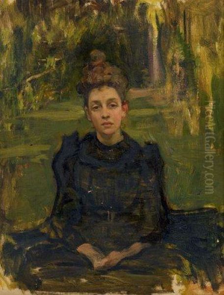 Jeune Fille Dans Un Parc Oil Painting by Henri De Toulouse-Lautrec