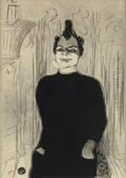 A La Gaiete Rochechouart: Nicolle Oil Painting by Henri De Toulouse-Lautrec