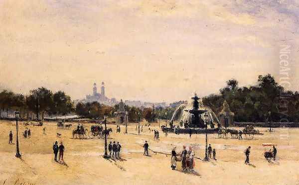 Place de la Concord Oil Painting by Stanislas Lepine