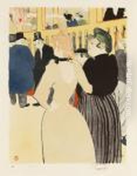 Au Moulin Rouge, La Goulue Et Sa Soeur Oil Painting by Henri De Toulouse-Lautrec