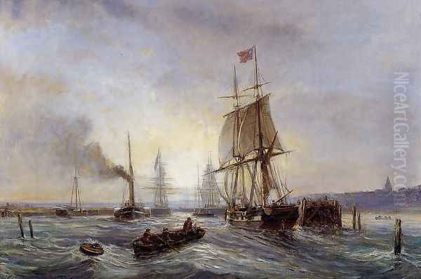 Entrance to the Port Oil Painting by Stanislas Lepine