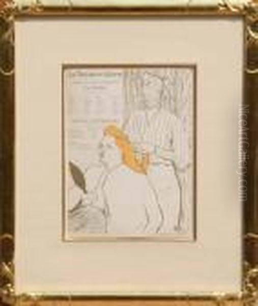 Le Theatre Libre / Le Coiffure Oil Painting by Henri De Toulouse-Lautrec