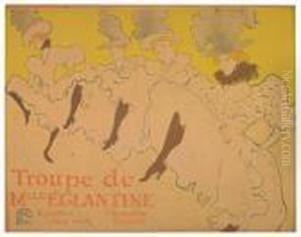 La Troupe De Mademoiselle Eglantine Oil Painting by Henri De Toulouse-Lautrec