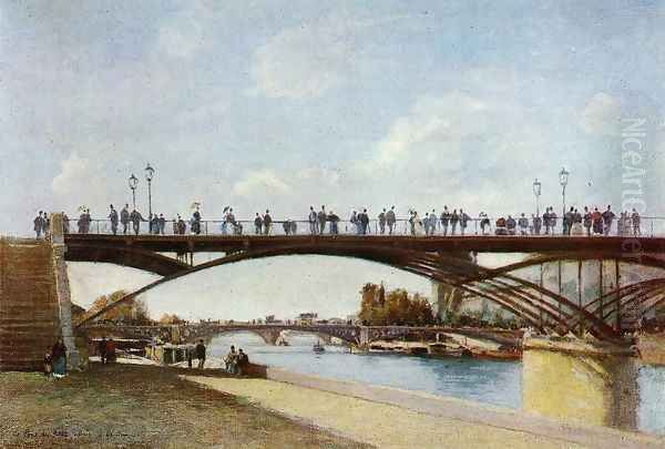 The Pont des Arts, Paris Oil Painting by Stanislas Lepine