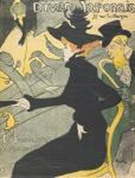 Divan Japonais Oil Painting by Henri De Toulouse-Lautrec