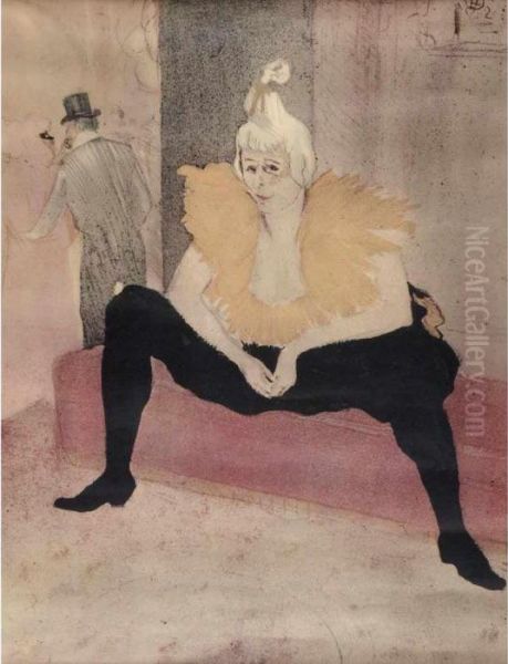 Clownesse Assise Oil Painting by Henri De Toulouse-Lautrec